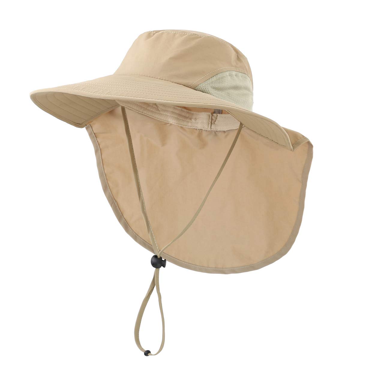 MagracyMens Womens Outdoor Wide Brim Sun Hat with Neck Flap Mesh UV Protection Hat Fishing Hats