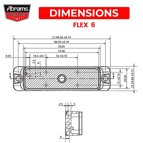 Abrams Flex Series (Amber/White) 18W - 6 Led Snow Plow Truck Vehicle Led Grille Light Head Surface Mount Strobe Warning Light #TOP6