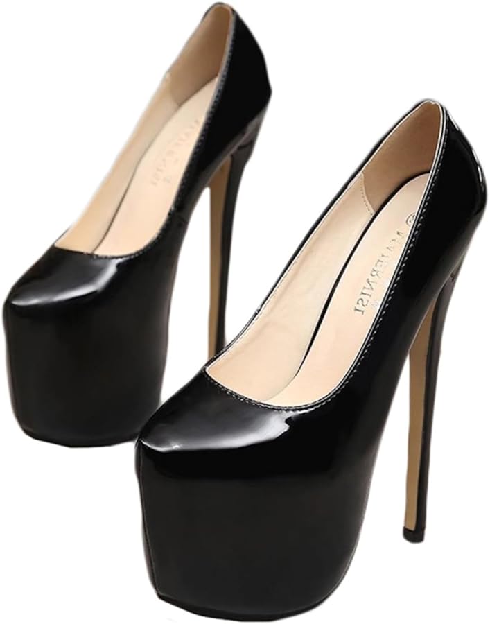 Amazon | [GHSDQ] 前厚パンプス キャバヒール レディース ブラック