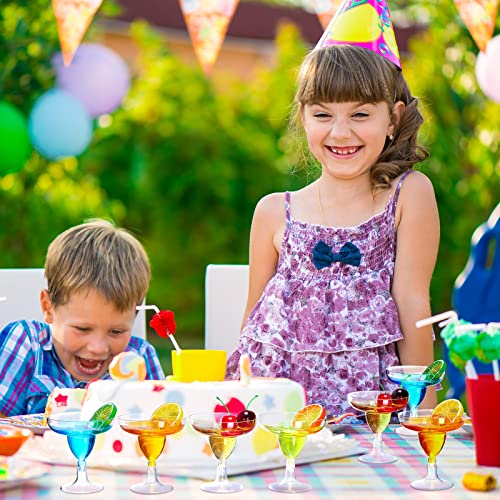 Rtteri 100 Pcs 5 Oz Clear Mini Plastic Cocktail Glasses Disposable Shot Plastic Martini Glasses Wine Champagne Margarita Cocktail Cups Parfait Dessert Trifle Ice Cream Candy Bowls For Wedding Party #TOP6