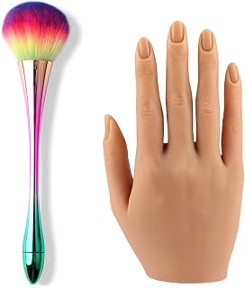 KnowU Silicone Practice Hand for Acrylic Nails, Flexible Bendable Nail Practice Hand, Fake Hand to Practice Fake Nails, Nail Hand Practice Model,Right