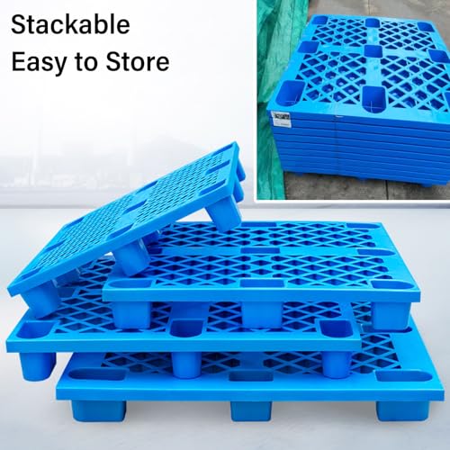 ZAQYCM Plastic Stackable Pallets Splicable Floor Platform, Industrial Plastic Pallets for Garage Warehouse Basement and Walkin Freezer Storage, Load 300-700KG(2 Pack,60x40cm/23.6x15.7 in)