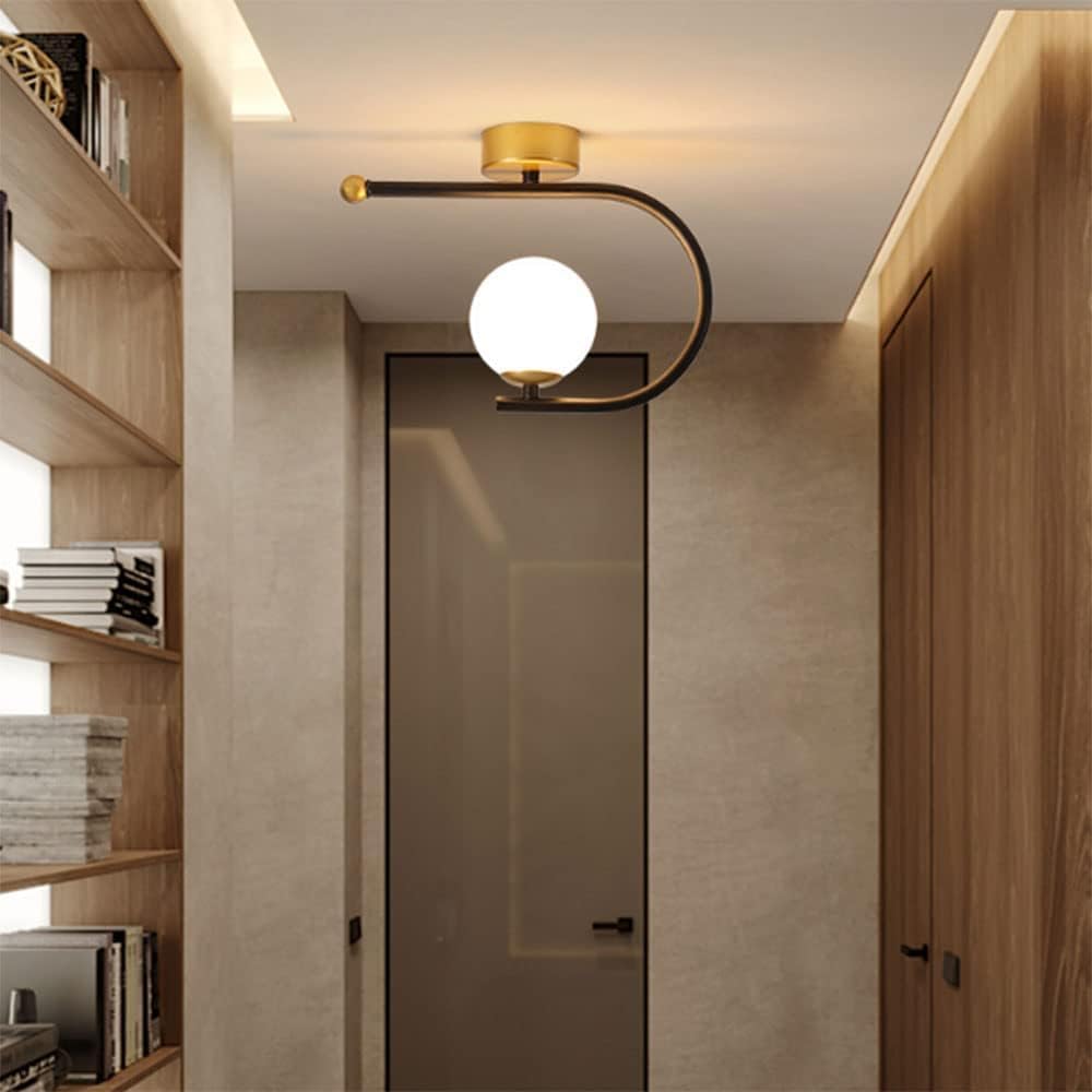 Plafonnier de couloir semi-encastré en cuivre au design scandinave