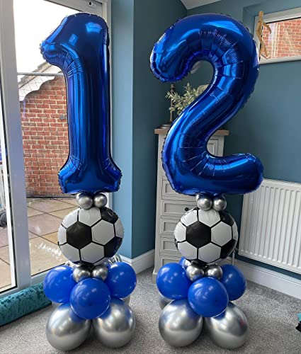 Image of 40 Inch Navy Blue 21 Number Balloons Giant Jumbo Huge 12 or 21 Foil Mylar Helium Number Digital Balloons Dark Blue Birthday Mylar Digital Balloons 12th 21st Birthday Anniversary Events Party