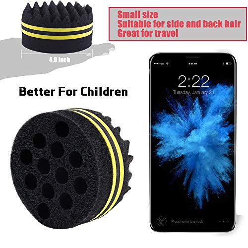 Worgate Small And Big Hole Hair Sponge For Twist Dreads Locking Afro Curl Brush Barber 2 Pcs #TOP2