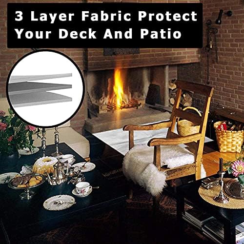 TSHAOUN Fire Pit Mat Fireproof Mat, Reusable High Temperature Resistant Grill Mat Fire Blanket Gas BBQ Heat Insulation Pad for Barbecue Picnic, Protect Deck, Backyard, Grass 100 x 100cm (Gray)