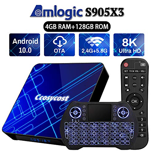 Android TV Box 10.0 4GB 128GB Smart TV Box Amlogic S905X3 Set Top