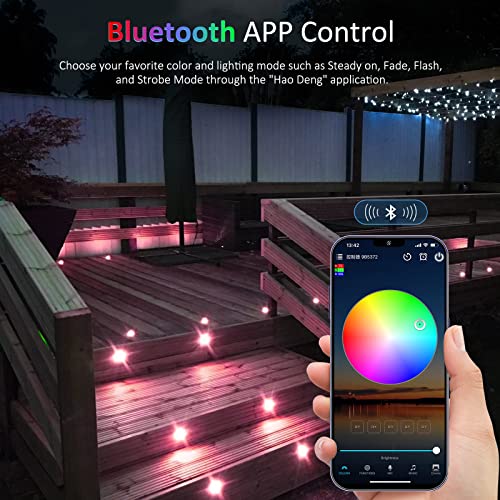 Fvtled Recessed Led Deck Lights Kit With Music Sync, Φ1.18 12Pcs Bluetooth Step Lights Outdoor Ip67 Waterproof, 12V Low Voltage Deck Lighting For Garden, Patio, Stair, Yard Decoration Lighting. #TOP1