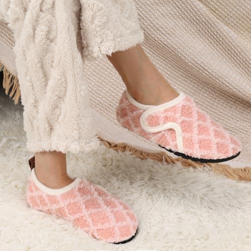 Image of Ibeauti Women Mens House Slippers Lightweight Comfy Barefoot Slipper Socks Rubber Sole House Shoes for Indoor /Outdoor Bedroom Travel