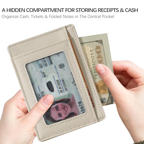 Image of Travelambo Slim Wallet Front Pocket Minimalist Leather RFID Blocking Medium Size