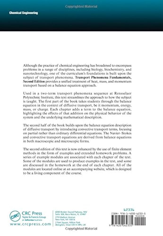 洋書 Trasnport Phenwmenena Transport Phenomena Fundamentals, Second Edition (Chemical