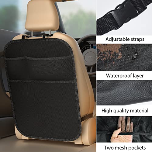 2 Pack Car Kick Mats For Kids, Back Seat Protector With Organizer, Protect From Dirt, Mud, Universal Fit Automotive Interior Protectors, 2 Reinforced Mesh Storage Pockets, Premium Oxford Fabric #TOP4