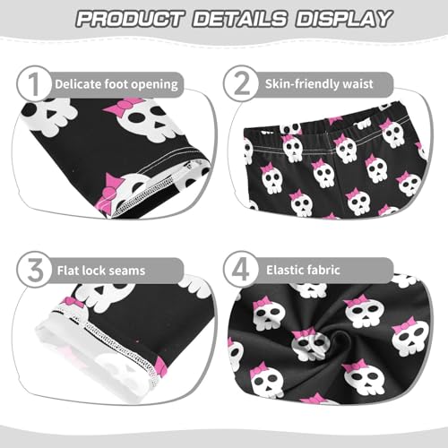 ZZKKO Girls Leggings Cute Skull with Bow Toddler Girls Clothes Leggings for Girls Toddler Girls Leggings 3-4T3