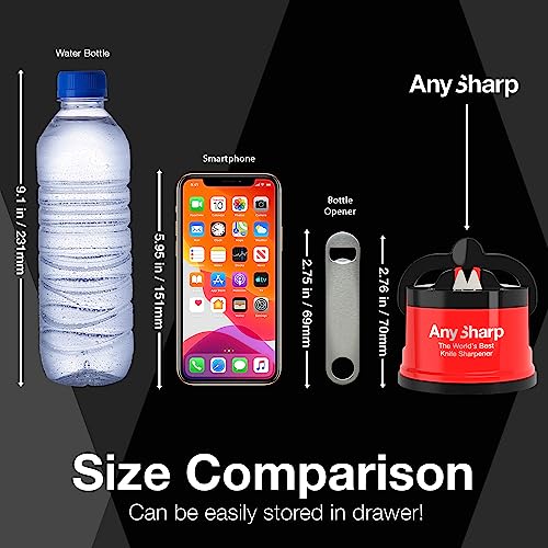 AnySharp Editions - World's Best Knife Sharpener - Para facas e lâminas serrilhadas - Vermelho