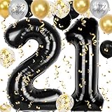 21st Birthday Decorations for Him, 40 inch 21 Balloon Numbers, 18 pcs 12 inch Birthday Decoration Balloons for 21st Men Women Birthday Anniversary Party Decoration