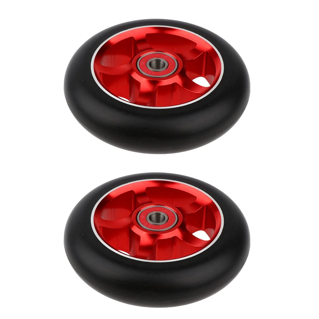 Ruote Monopattino Elettrico 2pcs Sostituzione 100mm Push/Kick/Stunt Scooter Ruote con Cuscinetti e boccole Scooter Scooter Professionale Scooter Sostituzione Ruote Monopattino Freestyle