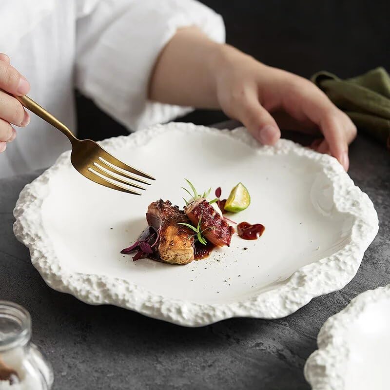 Talerze Ceramiczne Talerze Obiadowe, Kreatywne Talerze Do Naczyń, Talerze Do Zastawy Stołowej, Specjalne Talerze Do Restauracji Hotelowych, Talerze Na Owoce, Talerze Sała，8 Inches
