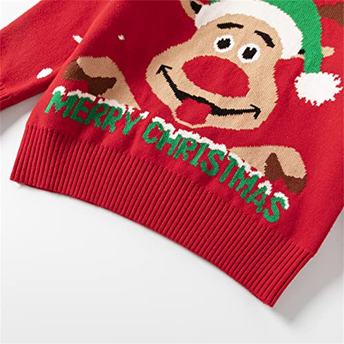 Image of HILEELANG Toddler Boy Girl Christmas Sweater Pullover Reindeer Elk Snowman Sweatshirts Tops