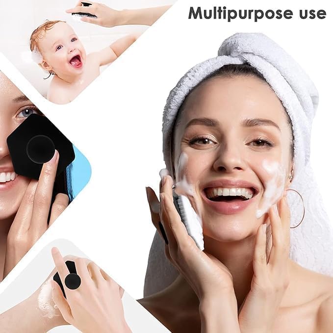 Image of Ice Face Bath Bowl with Ice Roller Scrubber | Foldable Silicone Facial Ice Bath Tub for Skin Tightening & Pore Minimizing | Cold Therapy Bowl for Face Depuffing, Glow & Acne Care | Reusable Beauty Ice Mask Kit (MultiColor) (Facel Bowel Square Brush)