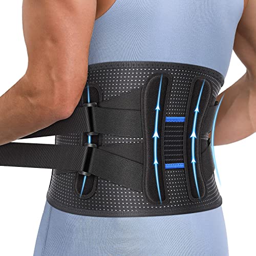 SYOSI Back Brace for Men and Women Lower Back, Instant Back Pain Relief from Injury, Herniated Disc, Sciatica and Scoliosis, Breathable Adjustable Lumbar Support Belt, Large (Waist 37.50-53 Inch)