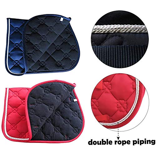 Tapis de selle rembourré rouge avec correction intégrée pour protéger le dos - 3