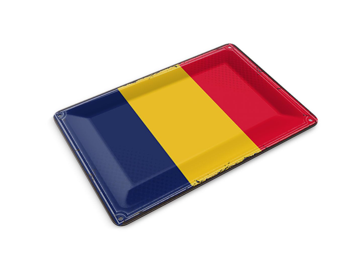Femer Tin Postcard Flag of Chad 14 x 10 cm Retro Flag of Chad Decorative Sign