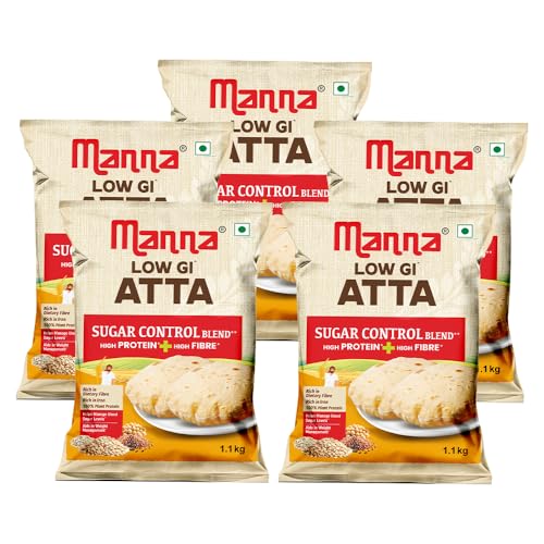 Image of Manna High Protein Multigrain Atta Low GI Sugar Control with 21g Protein, 14g Fibre (in 3-4 Rotis) 5. 5kg