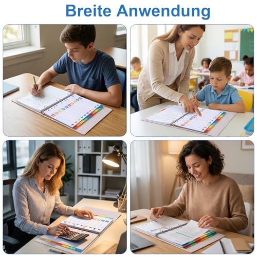 Thboxes Register für Ordner A4, 3er Set 10-Teilige Ordner Trennblätter Bunte PP Register A4 für Ringordner Hebelordner Aktenordner Büro Schule