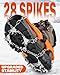 Sportneer Crampons: 28 Stainless Steel Spikes Traction Snow Grips for Shoes and Boots - Double Chain Heavy Duty Anti-Slip Ice Grippers for Men Women Walking Hiking Climbing Shoveling