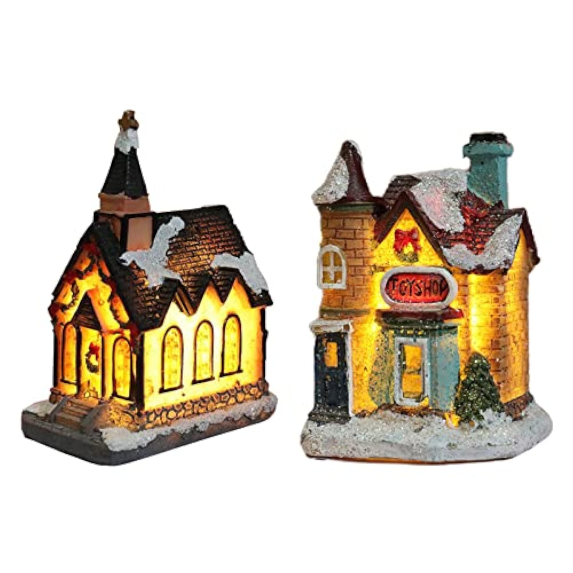 Light Up Miniature House Village Decorations