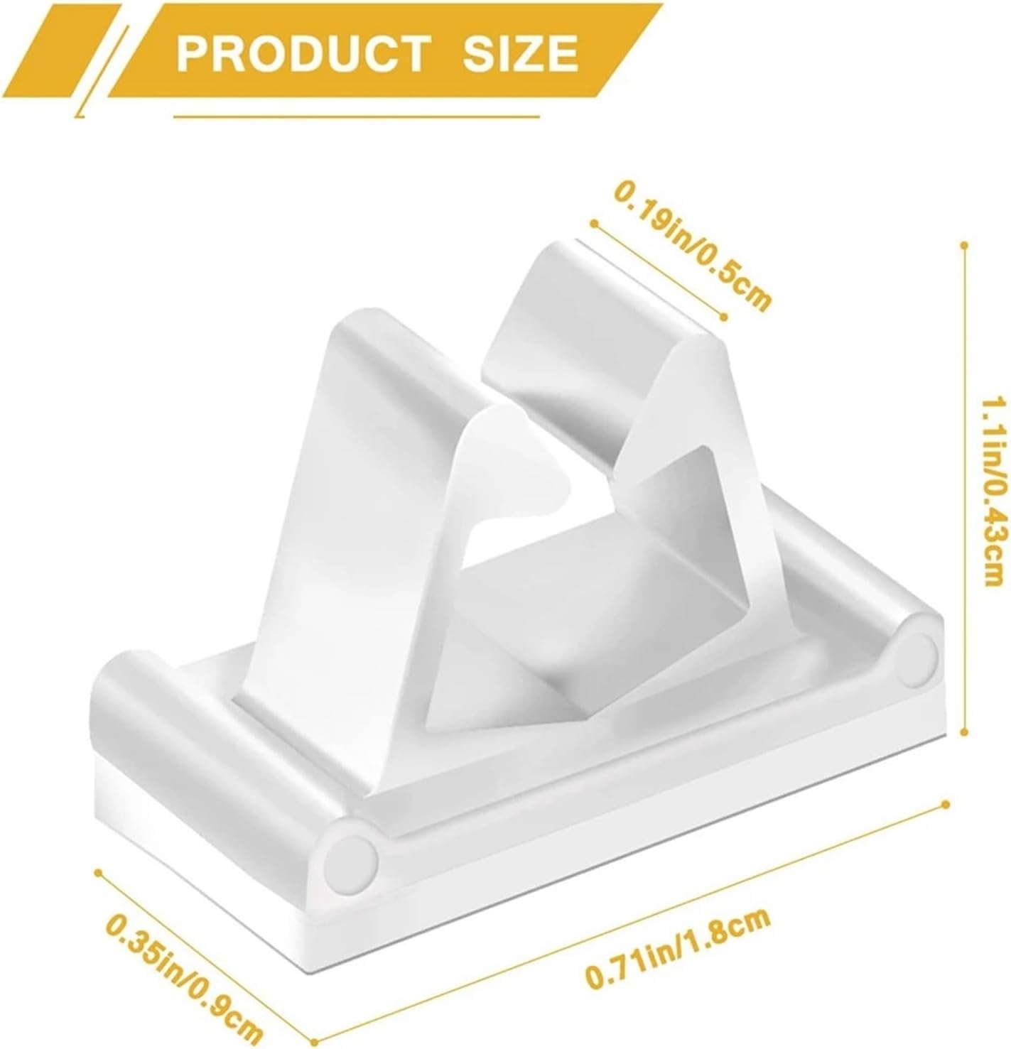 Adhesive Cable Clips 60-600pcs M Type Nylon White Strong Adhesive Clamp Vertical Management Phone Charging Cord Organizer for Desk(60pcs)