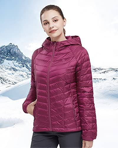 Camelsports Women's Down Jacket Hooded Winter Light Weight Short Puffer Coats With Thermal Heat Reflective Lining Packable Warm Windproof Ladies Parka Fashion #TOP5