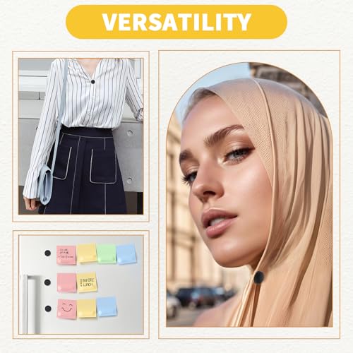 Image of 8 Pcs Hijab Magnets, Black Multi-Use Small Hijab Magnet Pins for Women, Magnet Pins Buttons No-Snag Scarf Clasp Pinless Brooch for Clothes Scarves Shawl Shirts Women Men