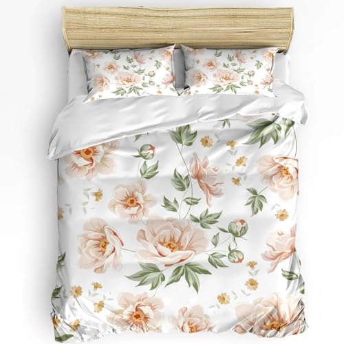Housse de couette 140x200 motif fleur ensemble literie