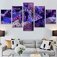 SIGNWIN 5 Panel Canvas Wall Art Deep Under for Home Decorations Ready to Hang - 60