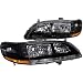 Spec-D Tuning 2LH-ACD98JM-RS Honda Accord Lx Ex Jdm Black Head Lights Lamps Pair