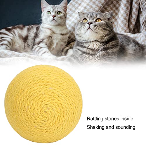 Rascador para gato con bola de sisal Amarillo miniatura 4