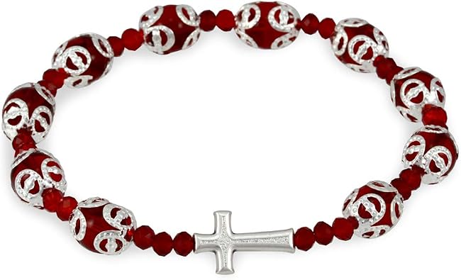 Glass Beads Filigree Rosary Bracelet