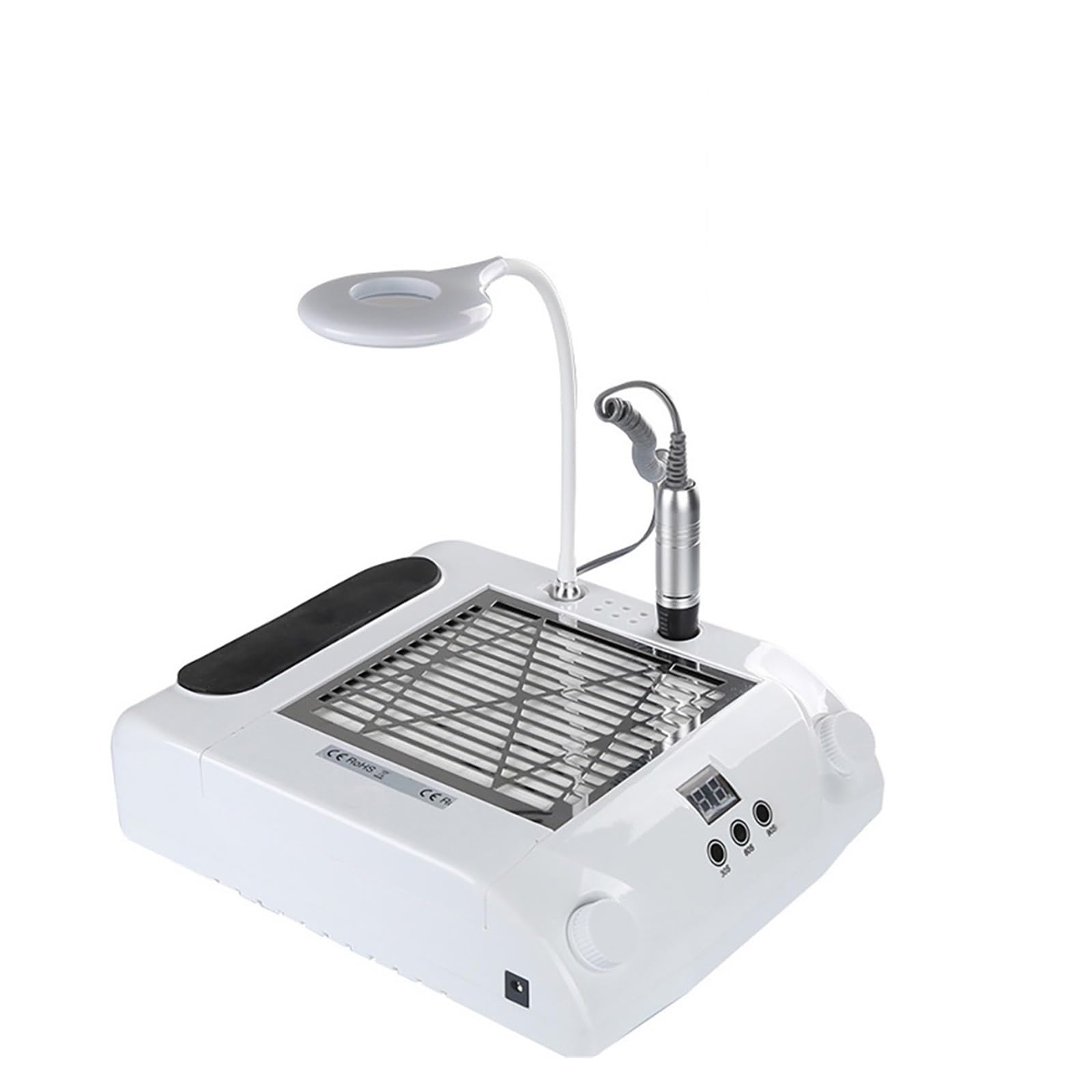 Aspiradora Taladro eléctrico for uñas de 48 W, 30 000 RPM, Aspirador de Polvo for uñas, iluminación LED, lámpara UV de 54 LED, Lima de uñas eléctrica 6 en 1 Alta Potencia