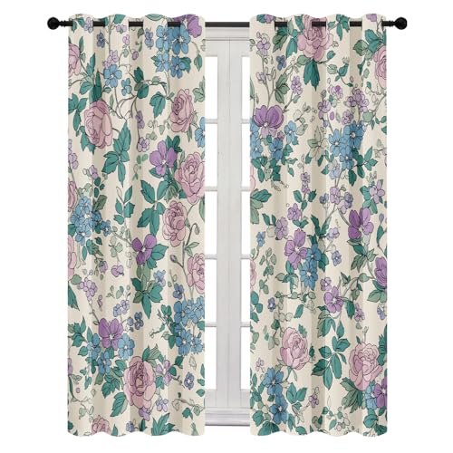 Rideaux de Chambre Fleurs Rose Rustique pour une Ambiance Cosy - 3