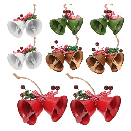 INOOMP 8 Campanas navideñas: Campanas metálicas Decorativas para árbol de Navidad, Adornos Colgantes para Fiestas y Eventos Festivos.