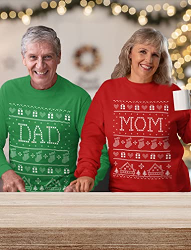 Tstars Mom Dad Matching Christmas Sweatshirts Couples Funny Ugly Xmas | Soft fleece his and hers sweatshirt set; great for Christmas, ugly sweater party, husband wife couples gift - Image 6