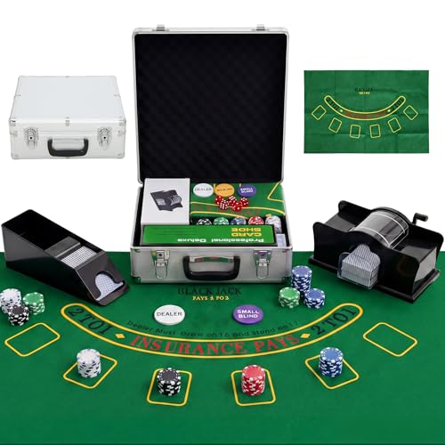 SPORTNOW Mallette de Poker Coffret de Poker Complet 500...