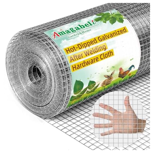 Amagabeli 48x50 Hardware Cloth 1/2 Inch 19 Gauge Square Galvanized Chicken Wire Fence Mesh RABIT Wire Fence Poultry Netting Cage Snake Fence