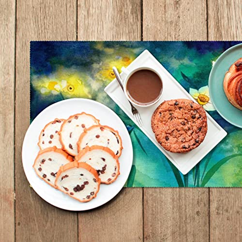 Set de table fleur aquarelle antidérapant x6 pour table à manger 30x45cm - 7
