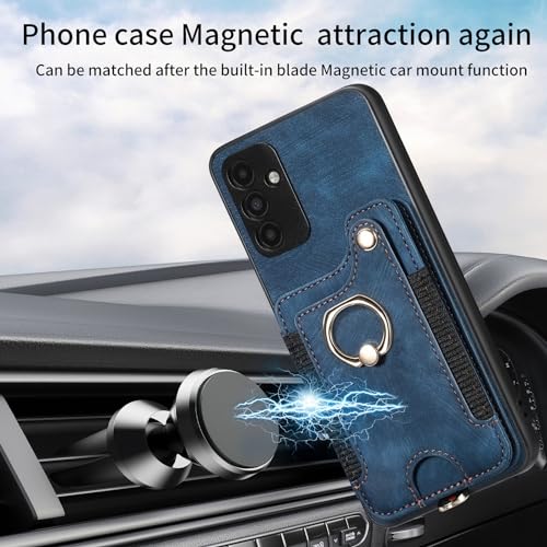 Protection Galaxy A04S étui portefeuille antichoc bleu avec dragonne - 3
