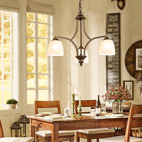 Image of 3-Pack White Frosted Glass Shade Replacements, Ceiling Fan Light Covers Glass Globes Lampshades for Chandelier, 4.92 inchHigh, 4.72 inchDiameter, 1.65 inchFitter, Bell Shaped Glass Shades