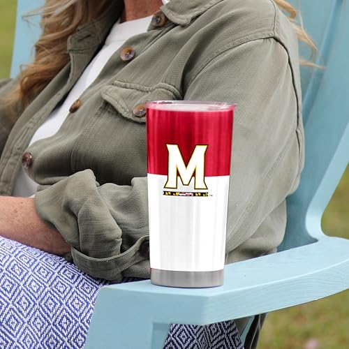 Image of Logo Brands 20 oz Powder Coat Tumbler- Insulated Tumbler with Lid for Water, Iced Tea or Coffee, Smoothie and More