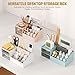 Subsky Makeup Organizer with Drawers, Easy Storage for Beauty Products Brushes, Multifunction Plastic Desk Organizer, Cosmetics Organizer for Countertop Dresser Vanity and Bathroom (White)