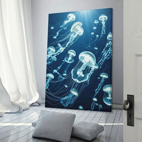 Toile murale méduse décoration esthétique salon chambre 40x60cm